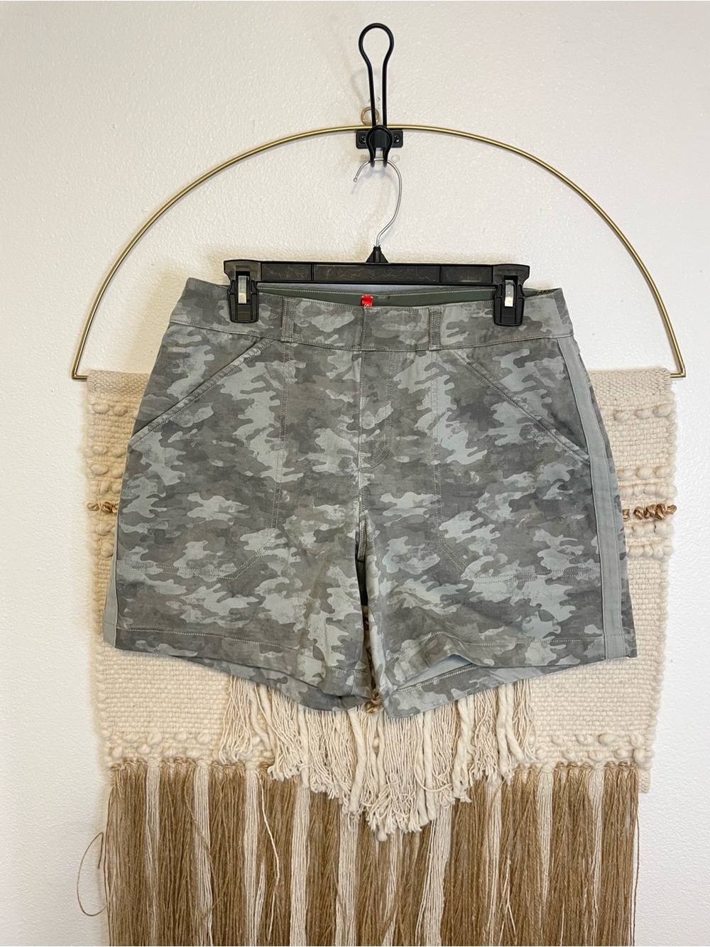 Spanx Stretch Twill Shots Gray Camo M Pull On